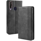 Magnetic Buckle Retro Crazy Horse Texture Horizontal Flip Leather Case for Wiko View3  with Holder & Card Slots & Photo Frame(Black)