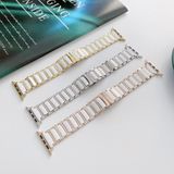 For Apple Watch Series 6 & SE & 5 & 4 44mm / 3 & 2 & 1 42mm Ceramic Steel Watchband (White Rose Gold)