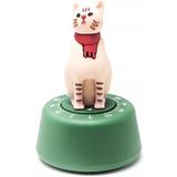 Cartoon Cat Shape Countdown Timer Student Learning Time Manager Kitchen Timer Mechanical Reminder(Grass Green)