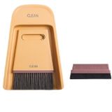 Mini Broom and Dustpan Combination Set Household Soft Fur Small Broom Desktop Cleaning Brush Wiper(Yellow)