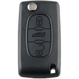 For PEUGEOT 3 Buttons Intelligent Remote Control Car Key with Integrated Chip & Battery & Holder & Slotted Key Blade  Frequency: 433MHz