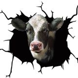 7 PCS Animal Wall Stickers Cattle Head Hoisting Car Window Static Stickers(Cow 07)