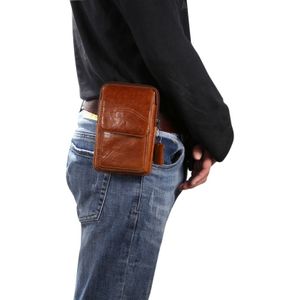 Multi-functional Universal Leather Waist Hanging One-shoulder Mobile Phone Waist Bag For 6.9 Inch or Below Smartphones(Brown)