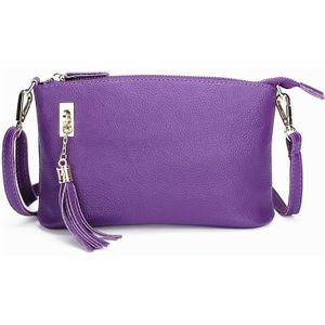 Ladies Fringed One-Shoulder Diagonal Bag Large-Capacity Casual Bag(Deep Purple)