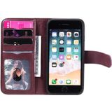 For iPhone 8 & 7 Multifunctional Magnetic Copper Buckle Horizontal Flip Solid Color Leather Case with 10 Card Slots & Wallet & Holder & Photo Frame(Wine Red)