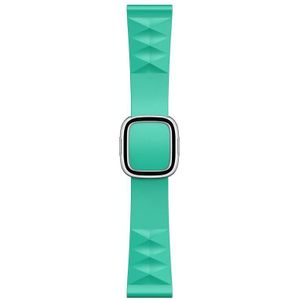 Modern Style Silicone Replacement Strap Watchband For Apple Watch Series 6 & SE & 5 & 4 40mm / 3 & 2 & 1 38mm  Style:Silver Buckle(Mint Green)