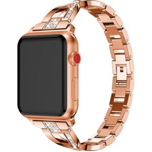 For Fitbit Versa / Fitbit Versa 2 / Fitbit Versa Lite Edition Universal X-shaped Metal Strap(Rose Gold)