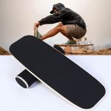 Surfing Ski Balance Board Roller Wooden Yoga Board  Specification: 06A Black Sand
