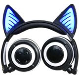 Foldable Wireless Bluetooth V4.2 Glowing Cat Ear Headphone Gaming Headset with LED Light & Mic  For iPhone  Galaxy  Huawei  Xiaomi  LG  HTC and Other Smart Phones(Black)