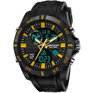 SANDA 791 Watch Genuine Fashion Sports Multifunction Electronic Watch Popular Men luminous Wrist Watch(Yellow)