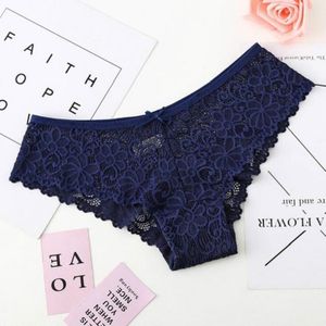 Full Lace Sexy Jacquard Seamless Underwear(Blue)