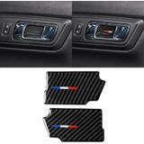 2 PCS Car USA Color Carbon Fiber Door Inner Handle Wrist Panel Decorative Sticker for Ford Mustang 2015-2017