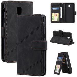 For Samsung Galaxy J5 2017 Skin Feel Business Horizontal Flip PU Leather Case with Holder & Multi-Card Slots & Wallet & Lanyard & Photo Frame(Black)