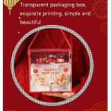 10 PCS Snowflake Pastry Packaging Box Transparent Gift Box(Golden Border Transparent)