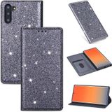 For Samsung Galaxy Note 10 Ultrathin Glitter Magnetic Horizontal Flip Leather Case with Holder & Card Slots(Gray)