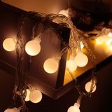 LED Waterproof Ball Light String Festival Indoor and Outdoor Decoration  Color:White 20 LEDs -Battery Power