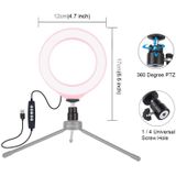 PULUZ 4.7 inch 12cm USB 10 Modes 8 Colors RGBW Dimmable LED Ring Vlogging Photography Video Lights with Cold Shoe Tripod Ball Head(Pink)