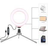 PULUZ 4.7 inch 12cm USB 10 Modes 8 Colors RGBW Dimmable LED Ring Vlogging Photography Video Lights with Cold Shoe Tripod Ball Head(Pink)