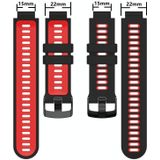 For Garmin Forerunner 220/230/235/620/630/735XT Two-color Silicone Replacement Strap Watchband(Black+Red)