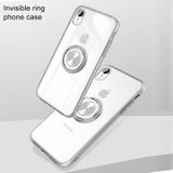 Transparent TPU Metal Ring Case for iPhone XR  with Metal Ring Holder(Transparent)