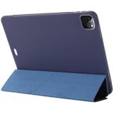 TPU Horizontal Flip Leather Case with Three-folding Holder For iPad Pro 12.9 2021/2020/2018(Blue)