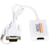 VGA + Audio to Full HD 1080P HDMI Video Converter Box Adapter for HDTV (White)