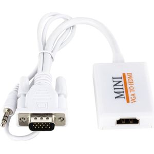 VGA + Audio to Full HD 1080P HDMI Video Converter Box Adapter for HDTV (White)