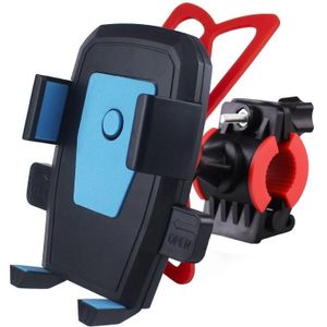 Bicycle Automatic Lock Mobile Phone Bracket 360 Degree Rotating Carrier Cycling Bracket(Blue (Silicone Strap))