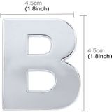 Car Vehicle Badge Emblem 3D English Letter B Self-adhesive Sticker Decal  Size: 4.5*4.5*0.5cm