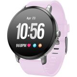 V11 Smartwatch Real-time Heart Rate Blood Pressure Monitor Multi-sport mode Breathing Light Smart Watch for Android IOS Phone(Pink Silicone)