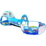3 in 1 ZP01 Children Tent Play House Tunnel Foldable Shooting Ocean Ball Pool Toy(Deep Sea)
