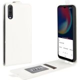 For Wiko view 4/ 4 lite R64 Texture Single Vertical Flip Leather Protective Case with Card Slots & Photo Frame(White)