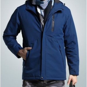 Autumn and Winter Men and Women Smart Heating Jacket Carbon Fiber Heating Travel Jacket  Size:M(Men Blue)