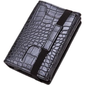 RFID Anti-Theft Aluminum Alloy Card Case(Crocodile Black)