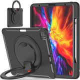 Shockproof TPU + PC Protective Case with 360 Degree Rotation Foldable Handle Grip Holder & Pen Slot For iPad Pro 12.9 2020 / 2018(Black)