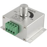 Aluminum Single Color Dimmer Switch LED Dimmer Controller for Strip Light DC12-24V  Output Current: 8A(Silver)