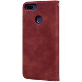 For Huawei Honor 9 Lite Frosted Business Magnetic Horizontal Flip PU Leather Case with Holder & Card Slot & Lanyard(Brown)