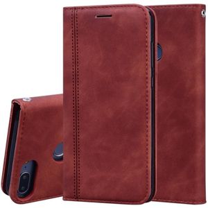 For Huawei Honor 9 Lite Frosted Business Magnetic Horizontal Flip PU Leather Case with Holder & Card Slot & Lanyard(Brown)