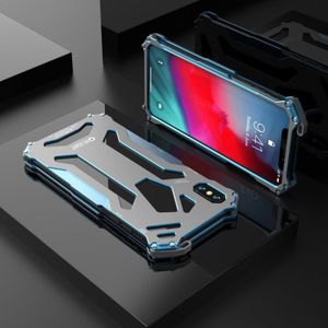 For iPhone XS / X R-JUST Shockproof Armor Metal Protective Case(Blue)