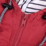 Women Waterproof Rain Jacket Hooded Raincoat  Size:XXXL(Rose Red)