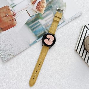 Voor Samsung Galaxy Watch4 40mm / 44mm Lychee Texture Lederen band horlogeband