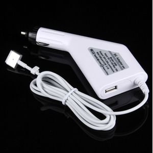 85W 20V 4.25A 5 Pin T Style MagSafe 2 Car Charger with 1 USB Port for Apple Macbook A1398 / A1424 / MC975 / MC976 / ME664 / ME665  Length: 1.7m (White)