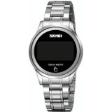 SKMEI 1737 Round Dial LED Digital Display Touch Luminous Electronic Watch(Silver)