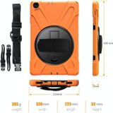 For Samsung Galaxy Tab A 10.1 (2019) T515 / T510 Shockproof Colorful Silicone + PC Protective Case with Holder & Shoulder Strap & Hand Strap(Orange)