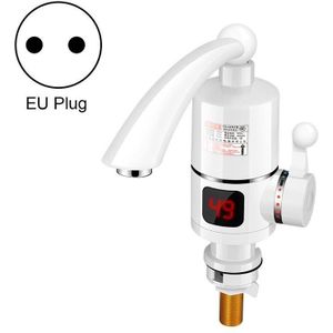 Digital Display Electric Heating Faucet Instant Hot Water Heater EU Plug Digital Display Horizontal Tube