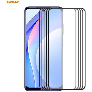 For Xiaomi 10T Lite 5G 5 PCS ENKAY Hat-Prince Anti-drop Full Glue Tempered Glass Full Screen Film Anti-fall Protector