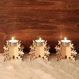 6 PCS  Wooden Christmas Small Candle Holder Christmas Ornament