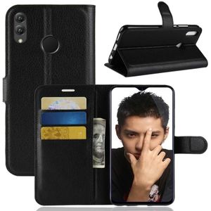 Litchi Texture Horizontal Flip Leather Case for Huawei Honor 8X  with Holder & Card Slots & Wallet & Photo Frame(Black)