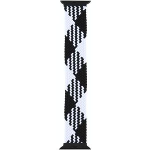 Plastic Buckle Mixed Color Nylon Braided Single Loop Replacement Watchbands For Apple Watch Series 6 & SE & 5 & 4 44mm / 3 & 2 & 1 42mm  Size:S(Checkered Black White)