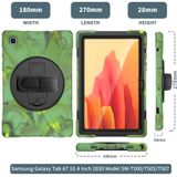 For Samsung Galaxy Tab A7 10.4 2020 T500 / T505 Shockproof Colorful Silicone + PC Protective Case with Holder & Shoulder Strap & Hand Strap & Screen Protector(Camouflage)